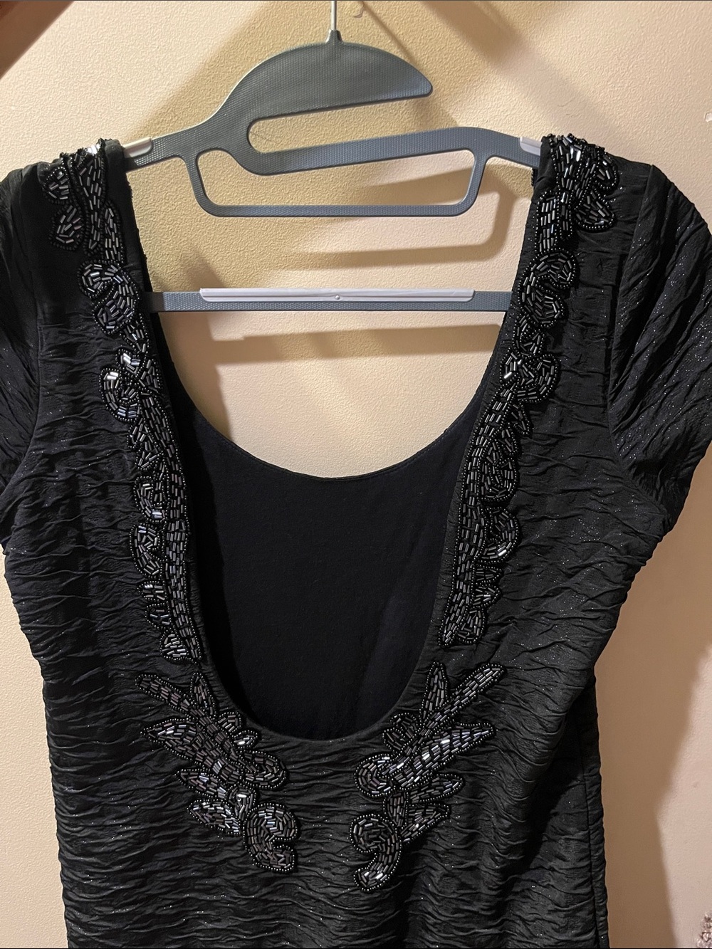 Free People Black Textured Scoop Backless Dress with Beaded Details - Picture 5 of 7